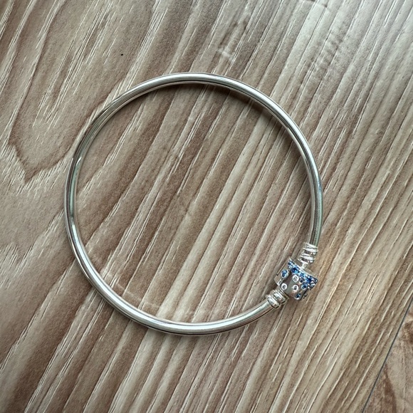 NWT Pandora Sparkling Barrel Clasp Bangle Charm Bracelet - Picture 6 of 11